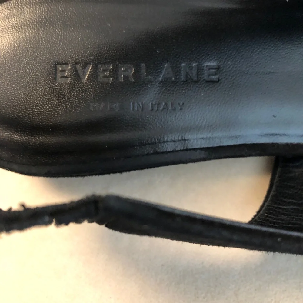 Everlane The V slingback in black suede size 10.5 - Picture 4 of 7